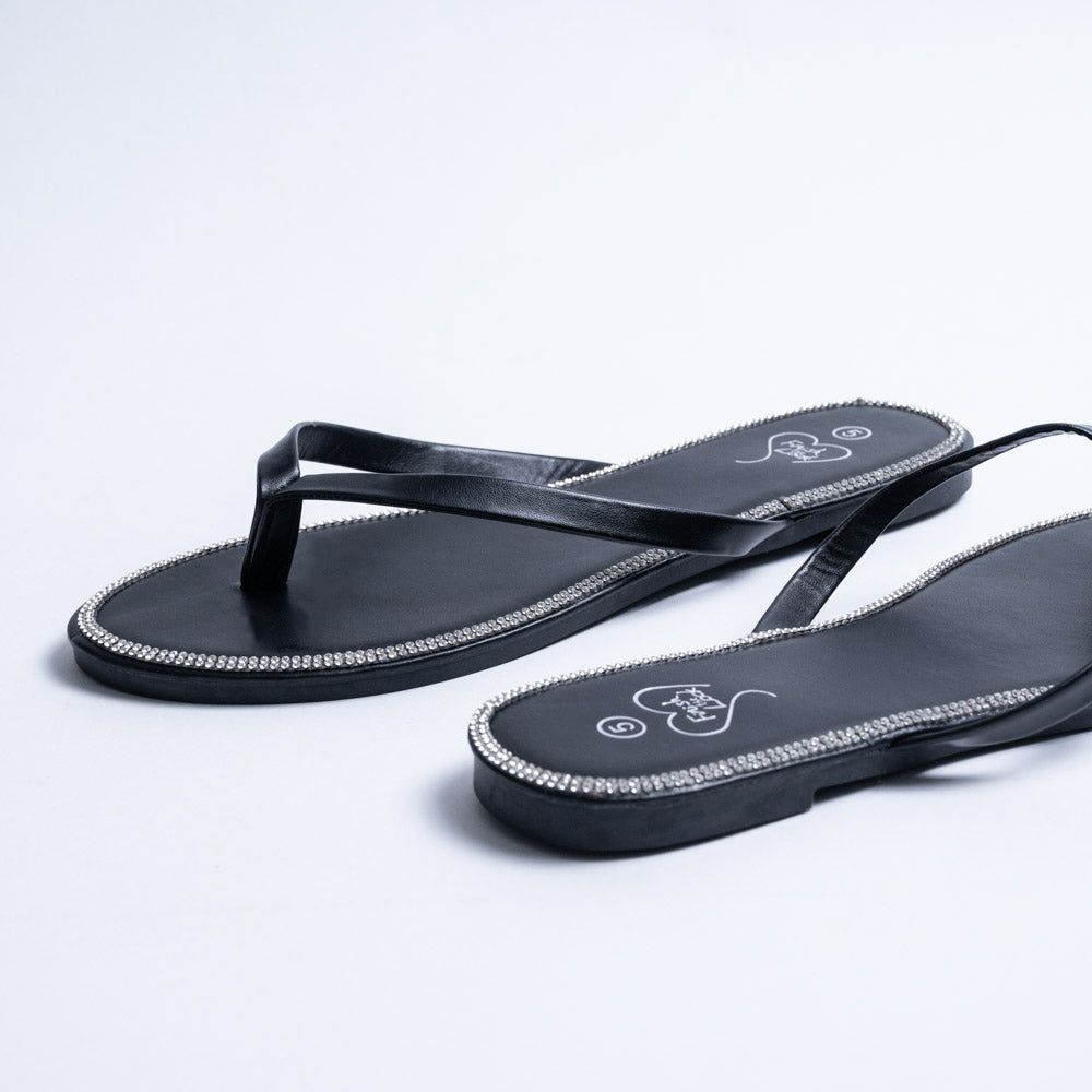 Ladies Black Diamante Sandals sold by Fashion World product image thumbnail 4