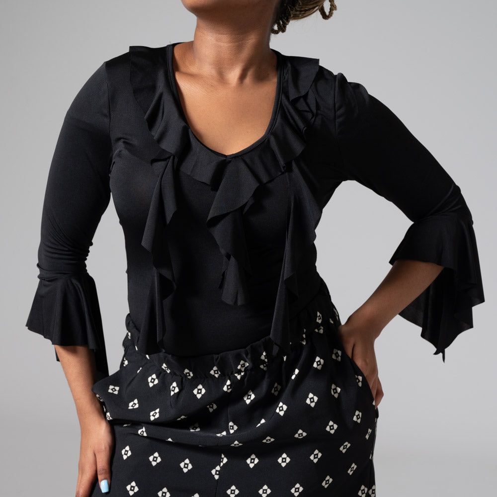 Frill Edit Black Bodysuit sold by Fashion World