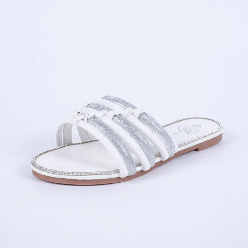Ladies White Diamante Sandals sold by Fashion World