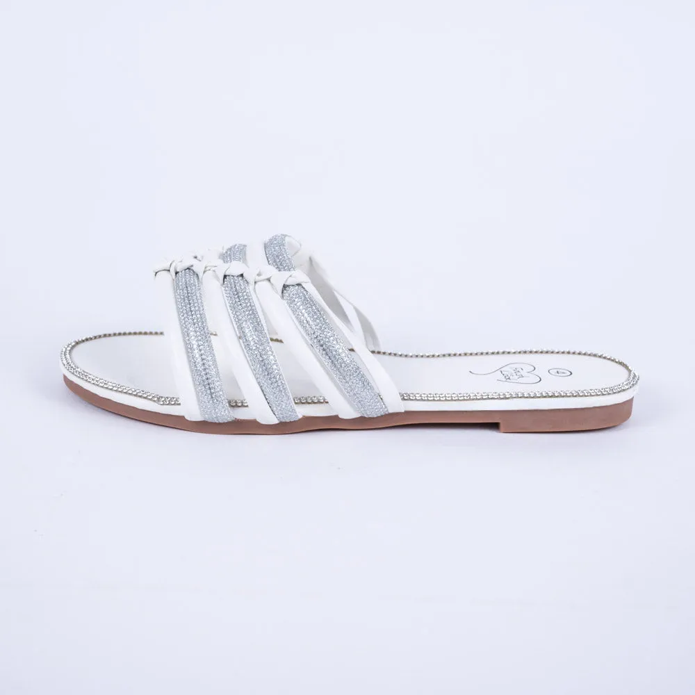 Ladies White Diamante Sandals sold by Fashion World product image thumbnail 2