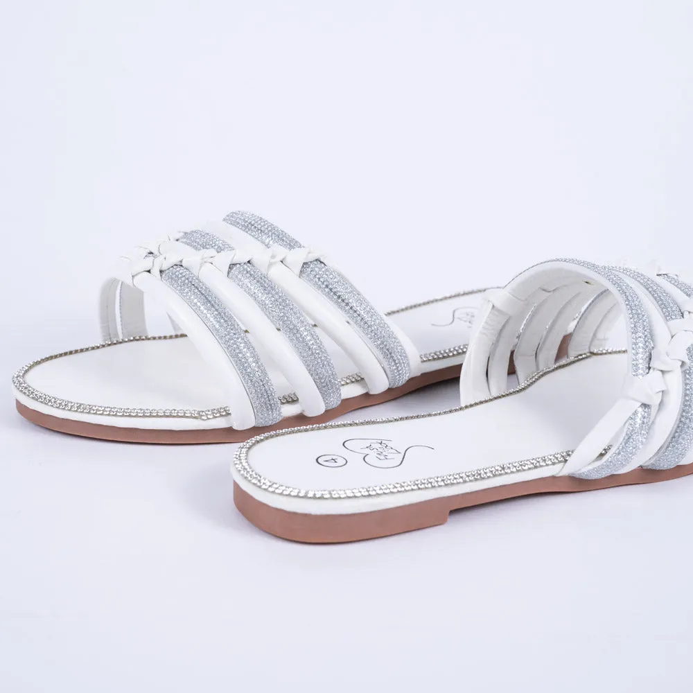 Ladies White Diamante Sandals sold by Fashion World product image thumbnail 3