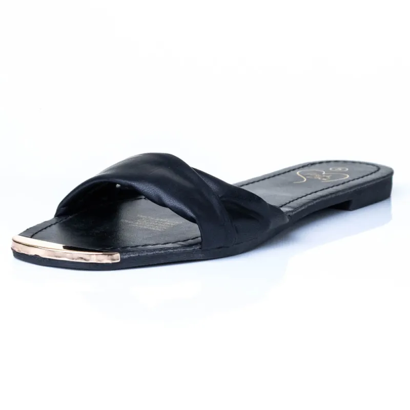 Black Toe Trim Sandals sold by Fashion World