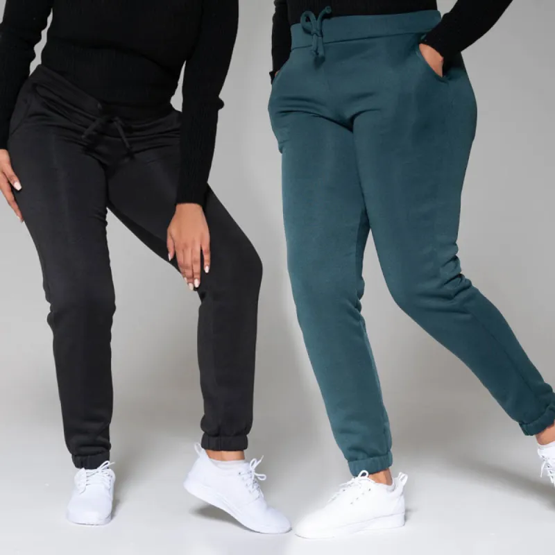 Black & Bottle Green Twin Pack Joggers sold by Fashion World