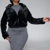 Long Sleeve Black Fur Crop Jacket sold by Fashion World
