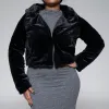 Long Sleeve Black Fur Crop Jacket sold by Fashion World