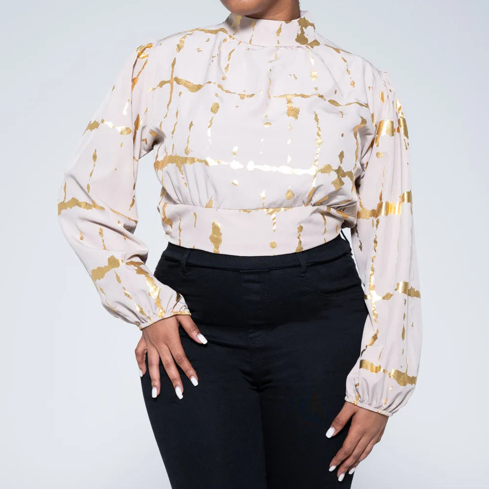 Stone Foil Print Crop Top sold by Fashion World product image thumbnail 3