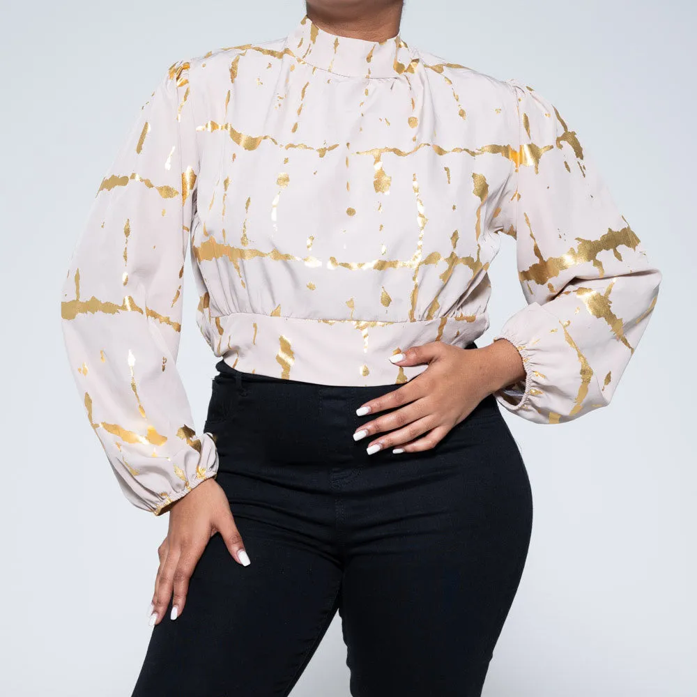 Stone Foil Print Crop Top sold by Fashion World product image thumbnail 2