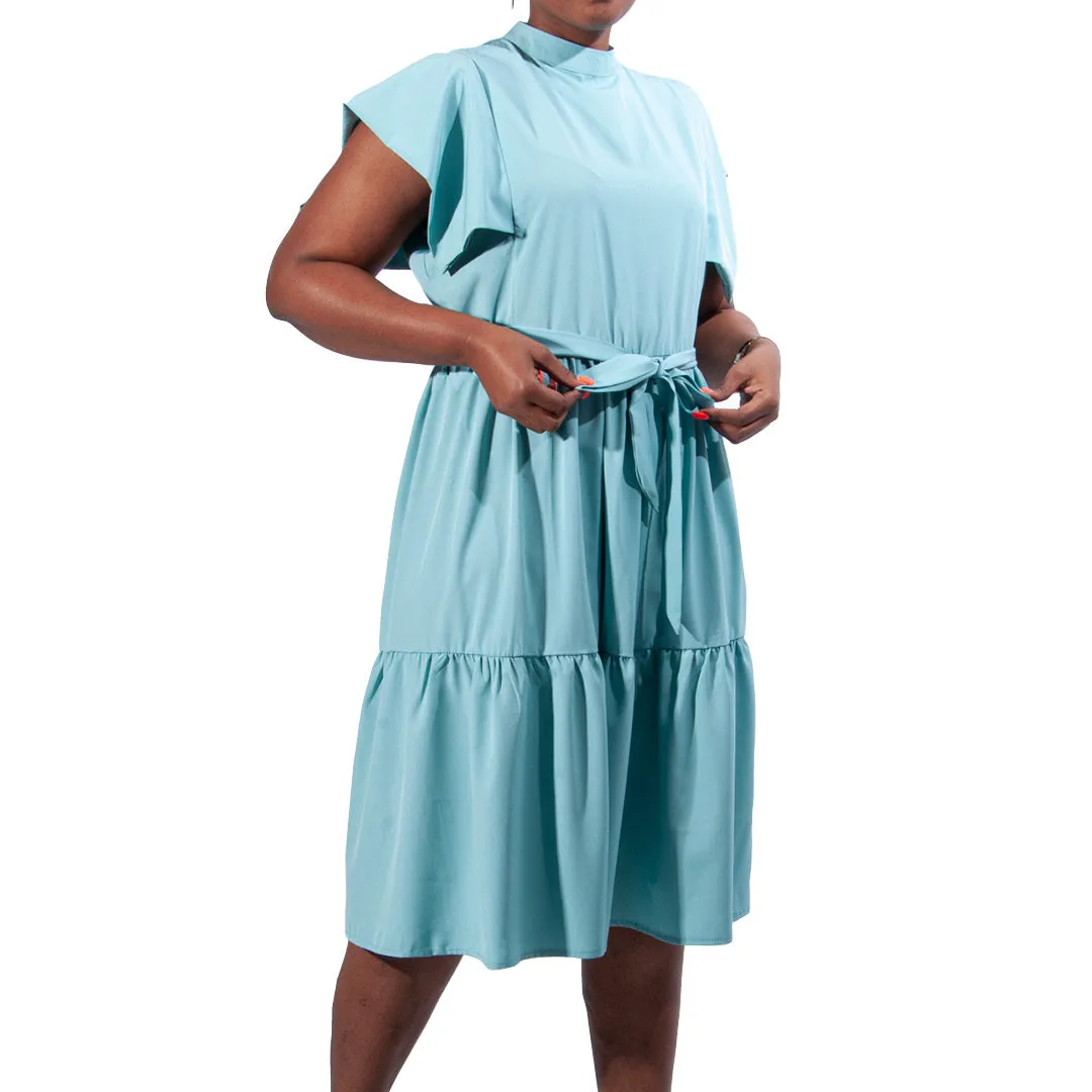 Plus Size Tie-Belt Tiered Dress sold by Fashion World product image thumbnail 2