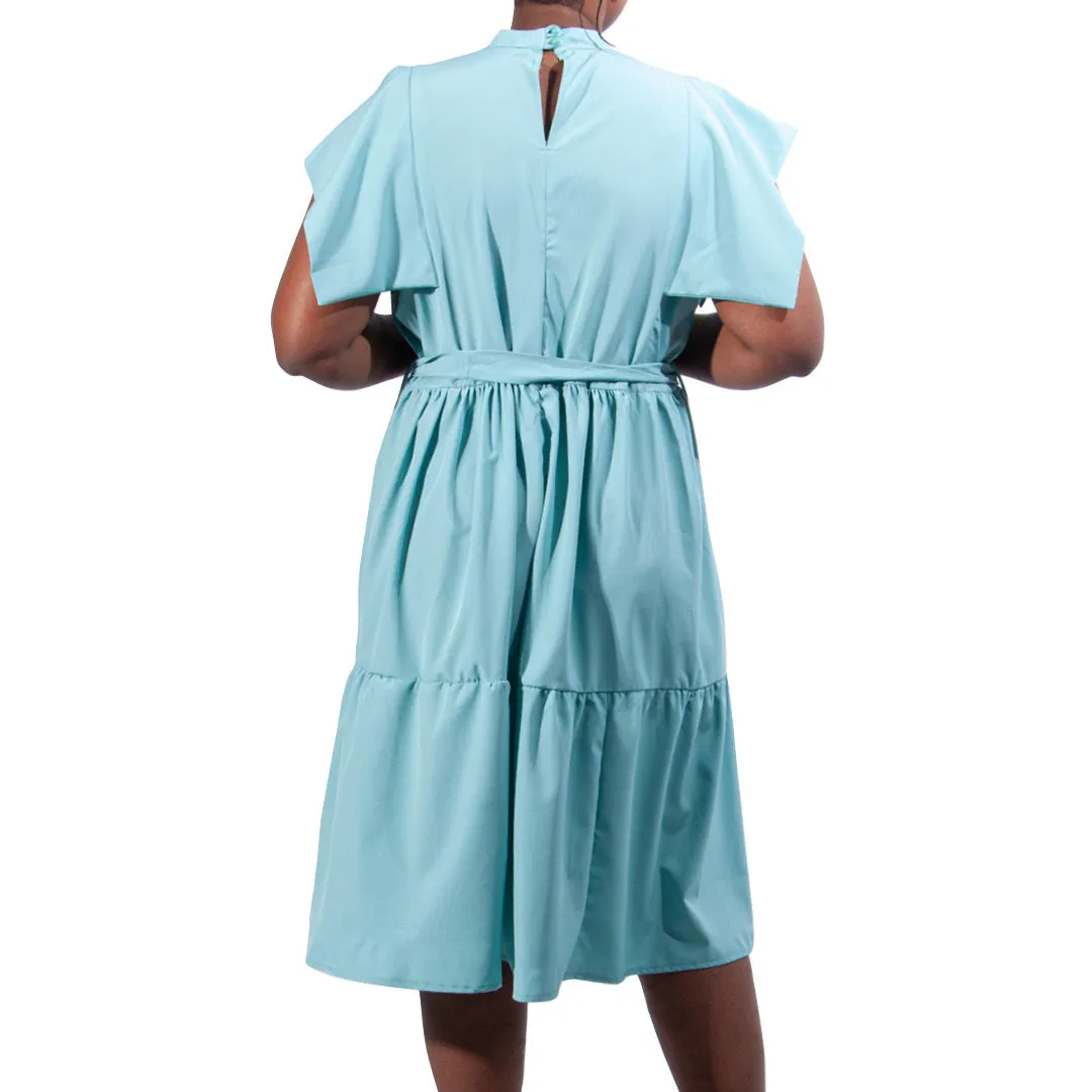 Plus Size Tie-Belt Tiered Dress sold by Fashion World product image thumbnail 4