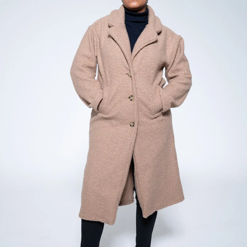 Camel Boucle Melton Jacket sold by Fashion World