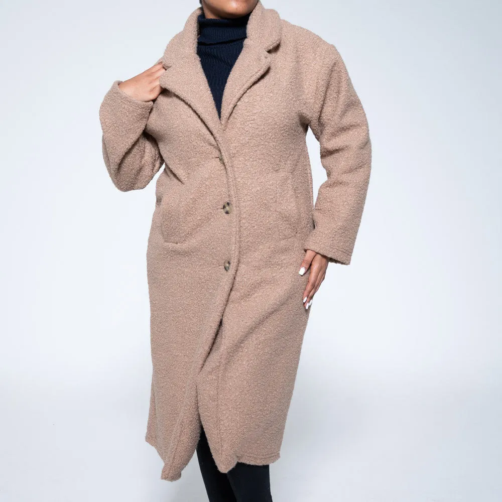 Camel Boucle Melton Jacket sold by Fashion World product image thumbnail 3