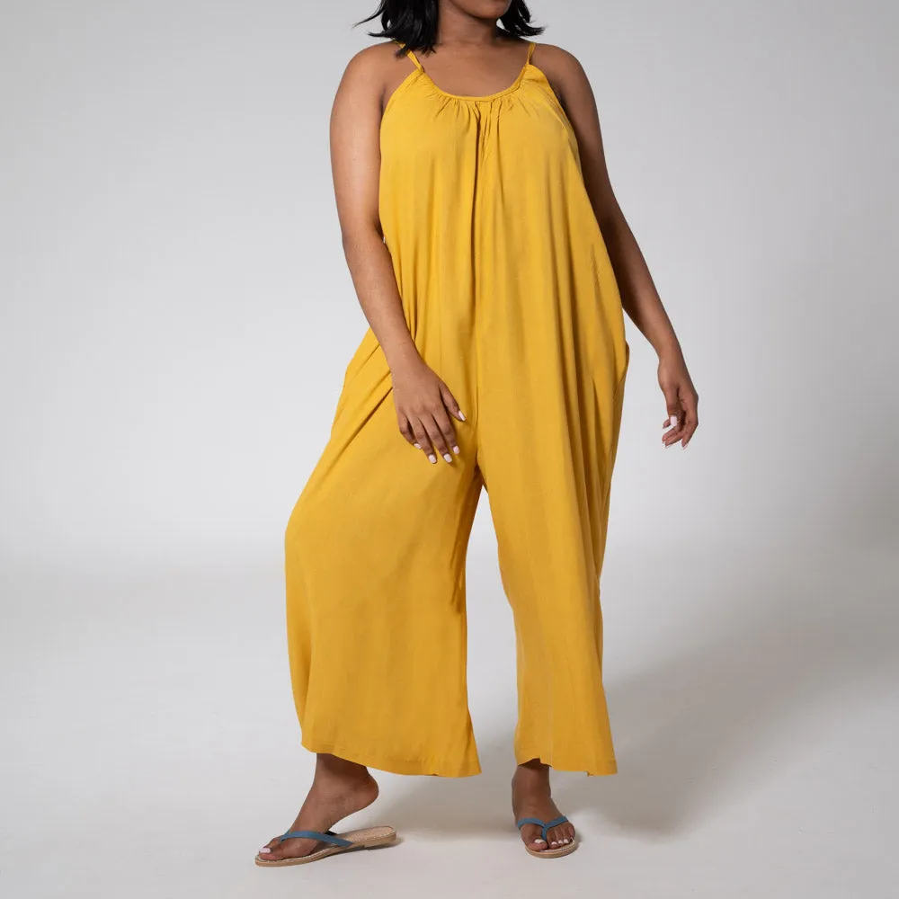 Mustard Strappy Viscose Jumpsuit sold by Fashion World product image thumbnail 2