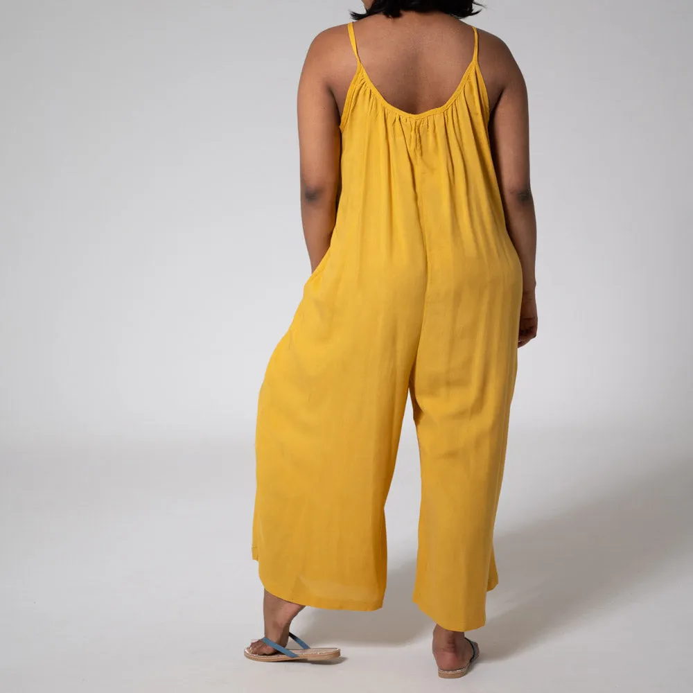 Mustard Strappy Viscose Jumpsuit sold by Fashion World product image thumbnail 4