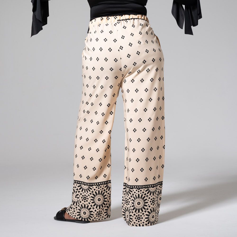 Border Print Soft Poly Pants sold by Fashion World product image thumbnail 4