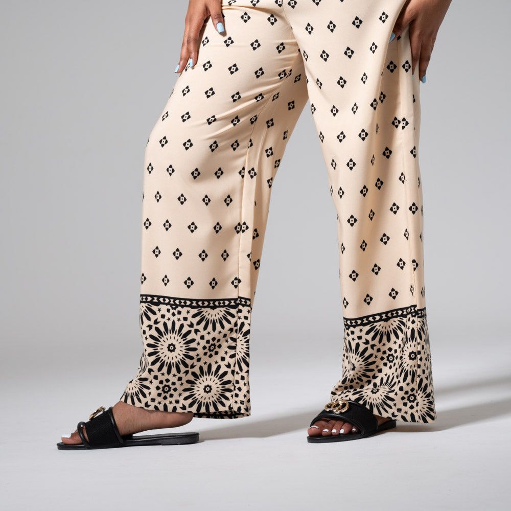 Border Print Soft Poly Pants sold by Fashion World product image thumbnail 3