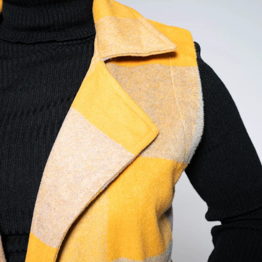 Sleeveless Melton Check Print Jacket sold by Fashion World product image thumbnail 4