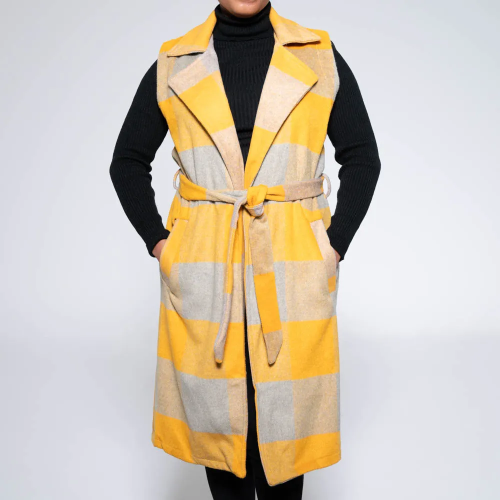 Sleeveless Melton Check Print Jacket sold by Fashion World product image thumbnail 5