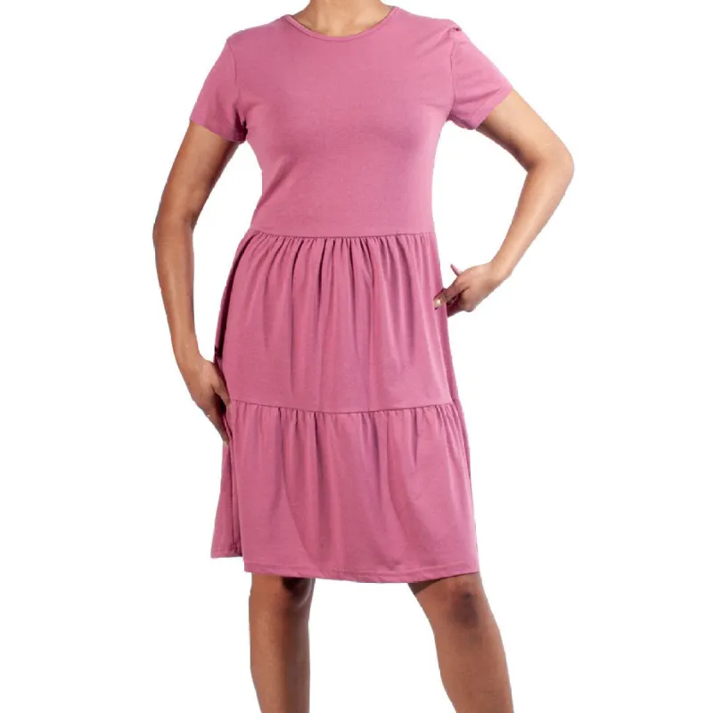 Rose Short Sleeve Trapeze Tiered Dress sold by Fashion World