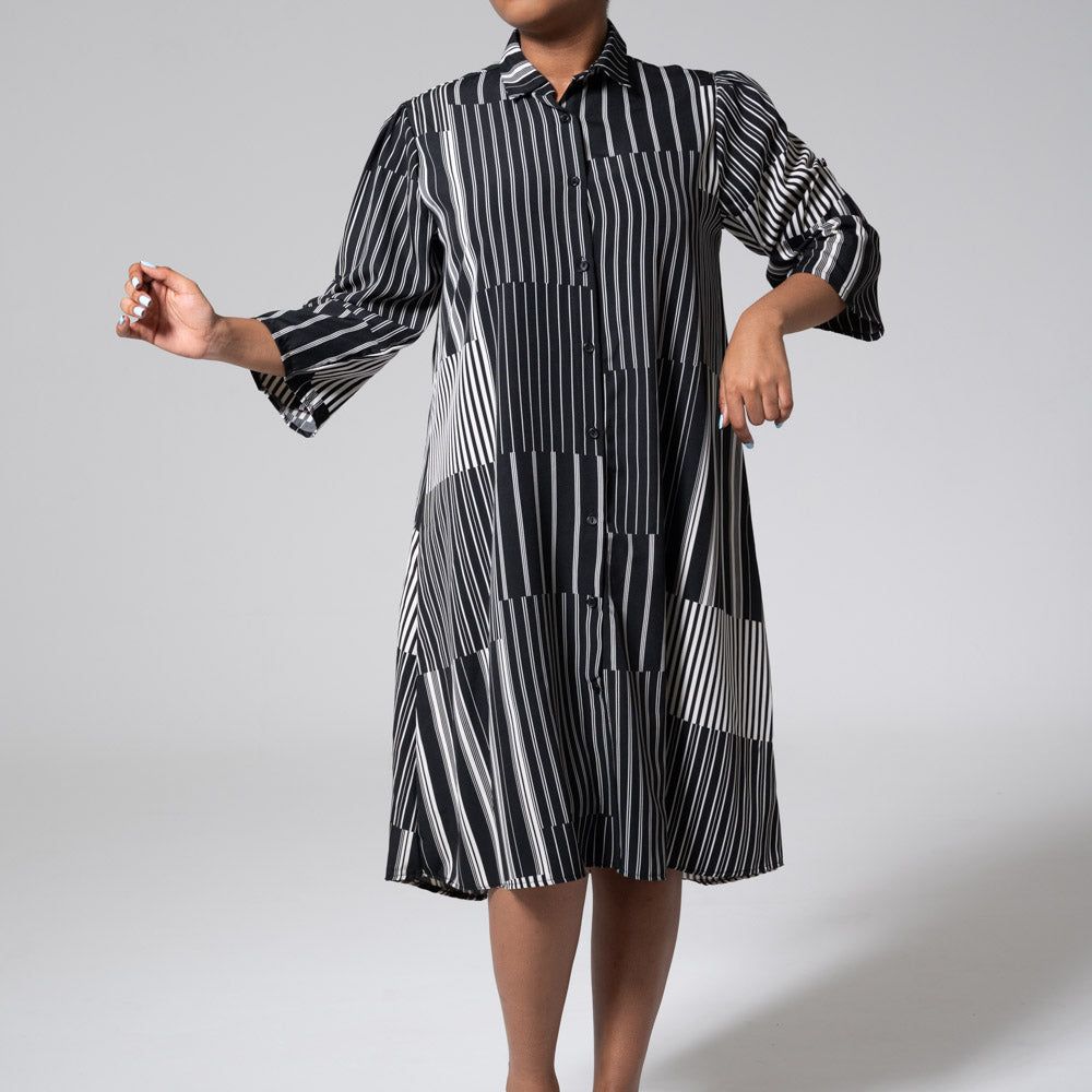 Black 3/4 Sleeve Printed Tunic sold by Fashion World product image thumbnail 2