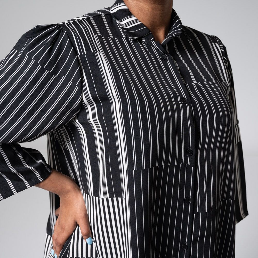 Black 3/4 Sleeve Printed Tunic sold by Fashion World product image thumbnail 3