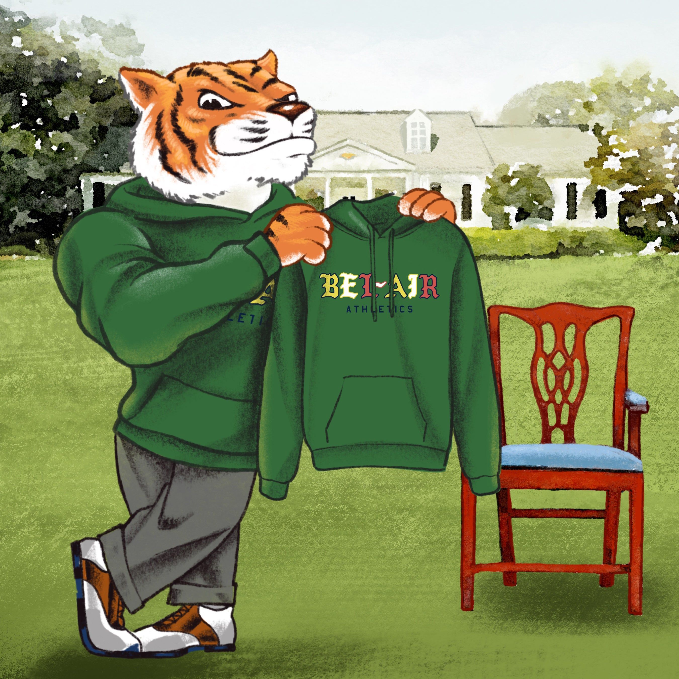 Gothic Mark Hood, Green sold by Bel Air Athletics product image thumbnail 2