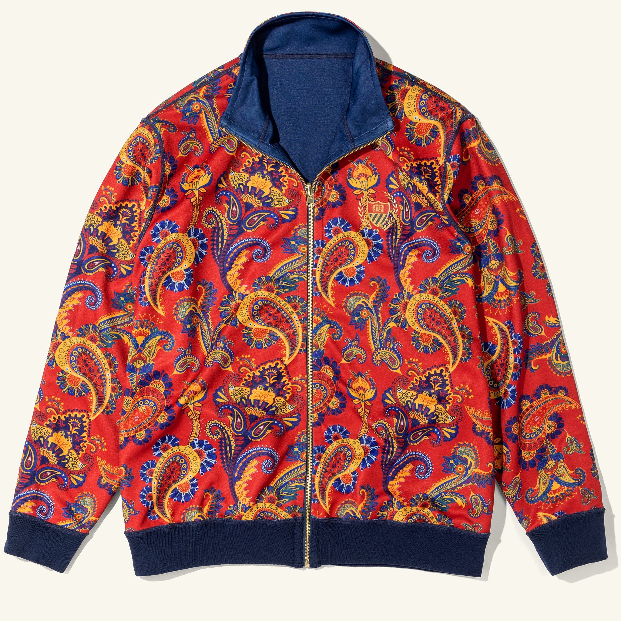 Reversible Academy Track Jacket, Navy & Paisley sold by Bel Air Athletics product image thumbnail 2