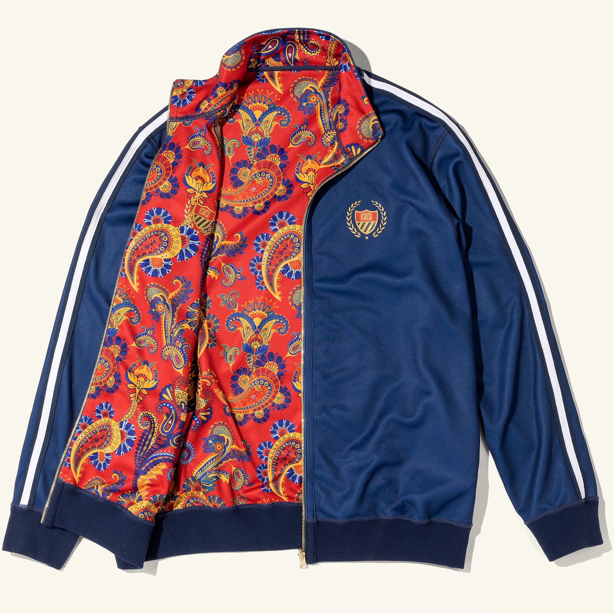 Reversible Academy Track Jacket, Navy & Paisley sold by Bel Air Athletics product image thumbnail 3