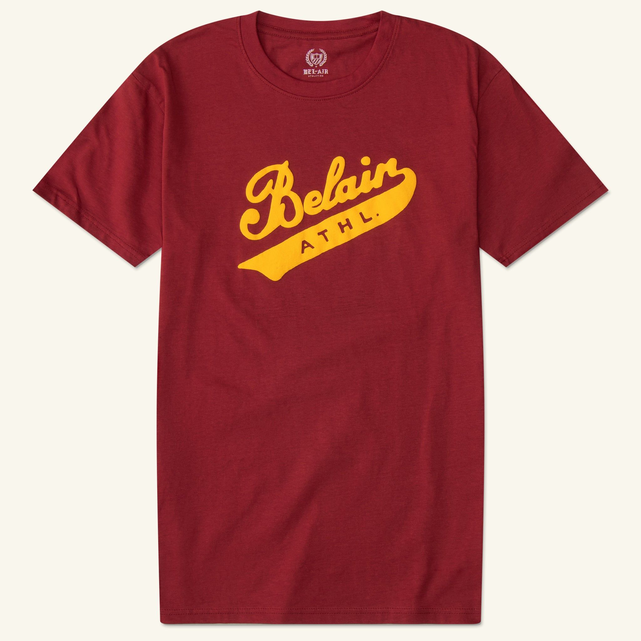 VINTAGE SCRIPT TEE, CRIMSON sold by Bel Air Athletics