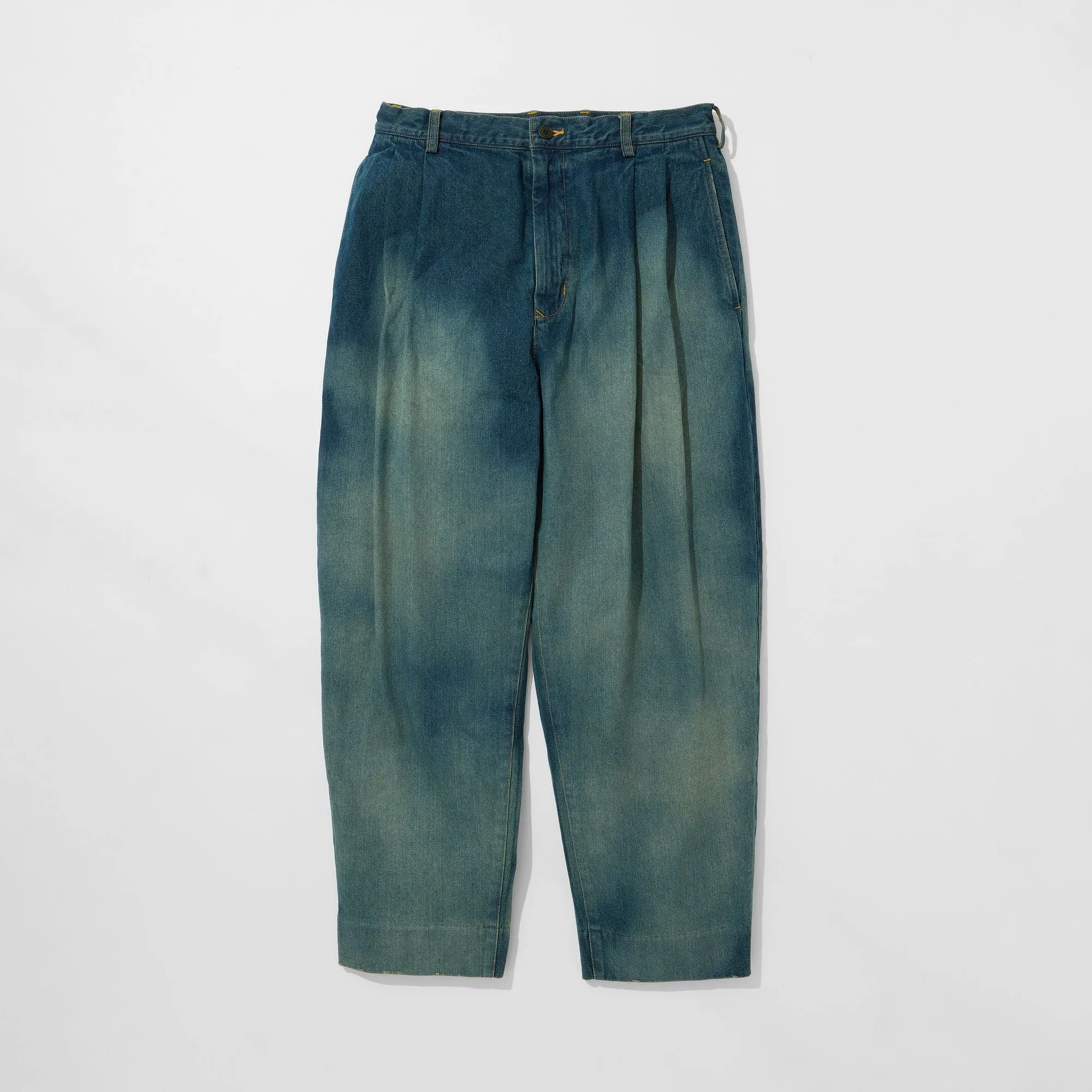 Denim Tapered Trousers (Bleached) sold by Kuon