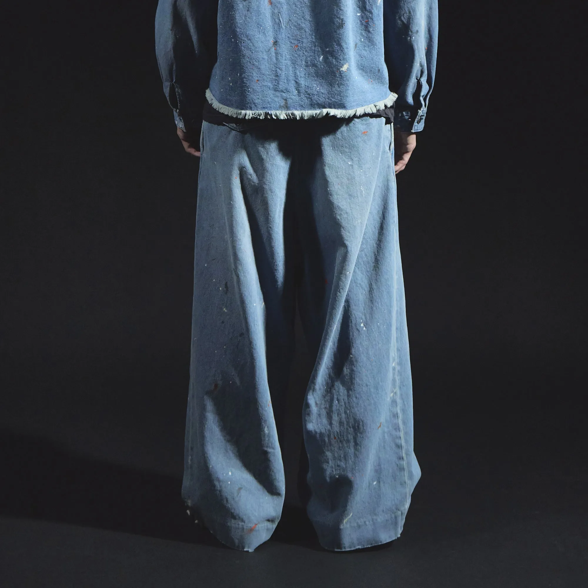 Denim Hakama Trousers (Paint-Splattered) sold by Kuon product image thumbnail 3