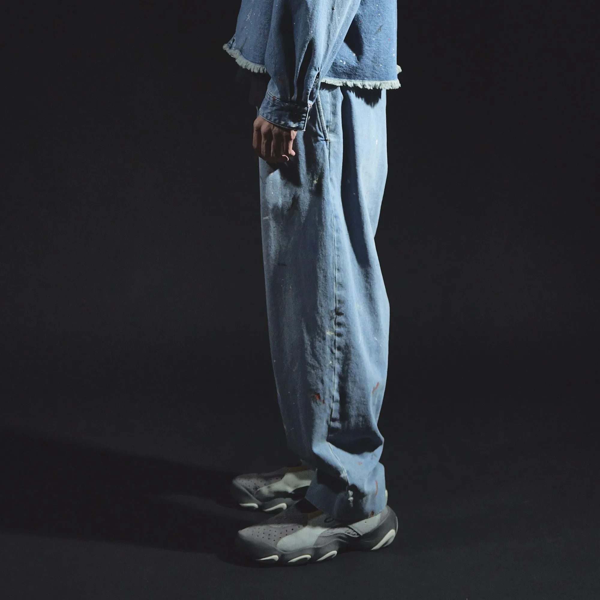 Denim Tapered Trousers (Paint-Splattered) sold by Kuon product image thumbnail 2