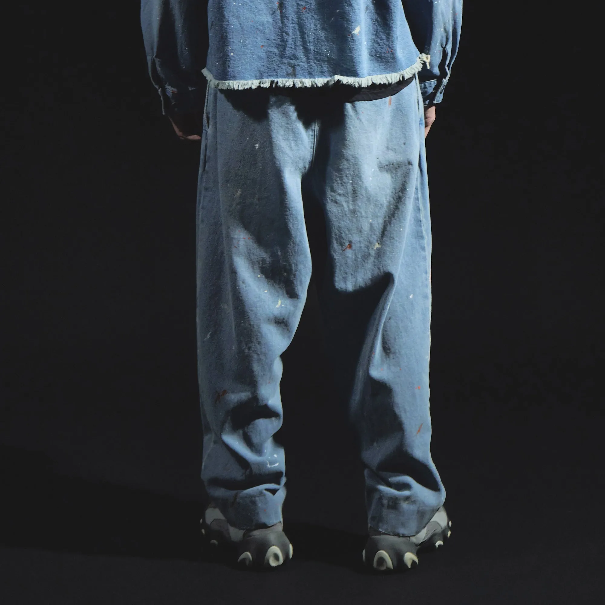 Denim Tapered Trousers (Paint-Splattered) sold by Kuon product image thumbnail 3