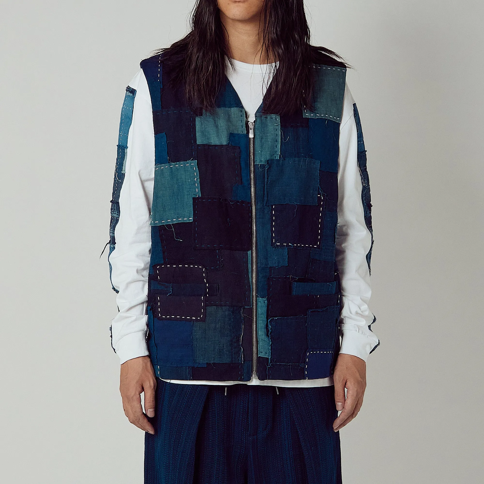 Vintage Boro Patchwork Vest sold by Kuon product image thumbnail 3