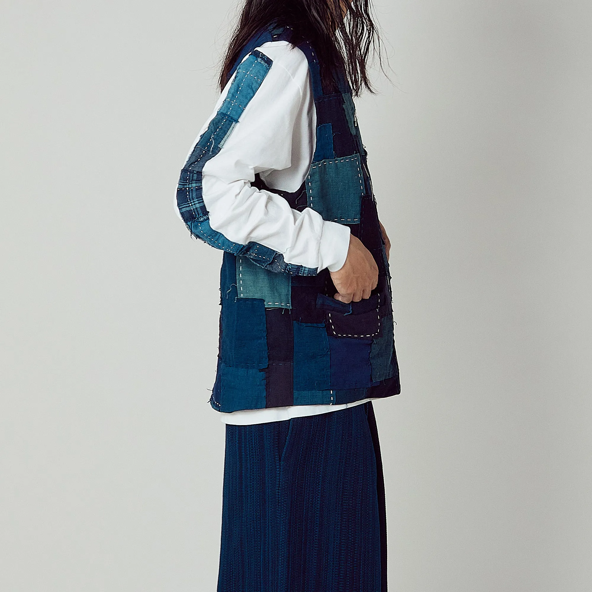 Vintage Boro Patchwork Vest sold by Kuon product image thumbnail 4