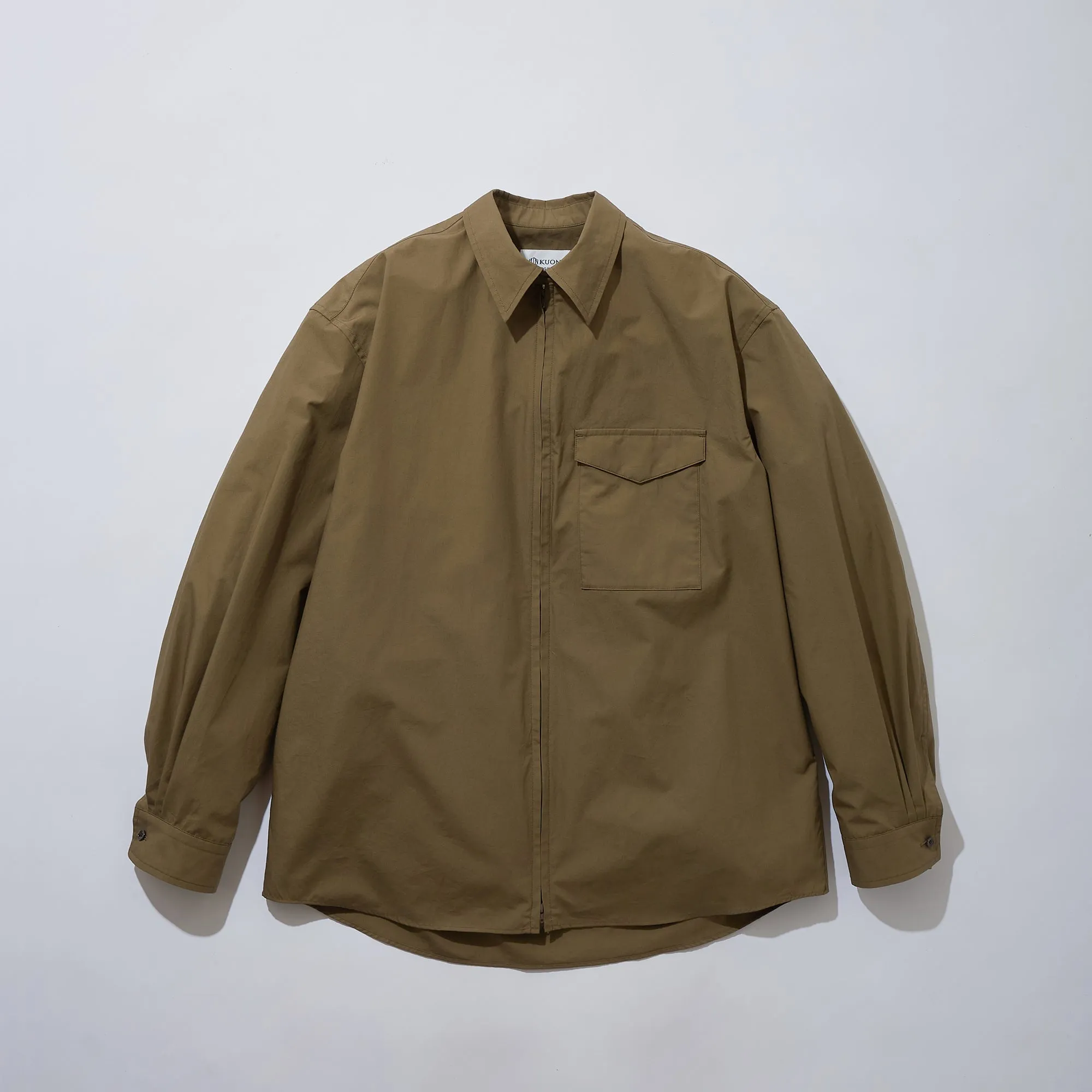Cotton Poplin Zip-Up Shirt sold by Kuon product image thumbnail 5