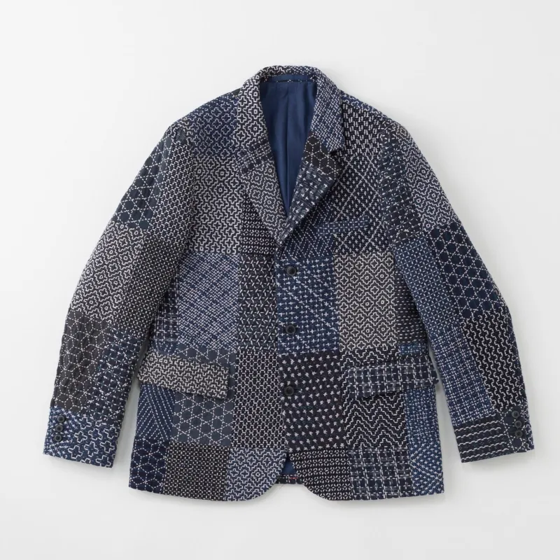 Vintage Hand Sashiko Patchwork Blazer sold by Kuon