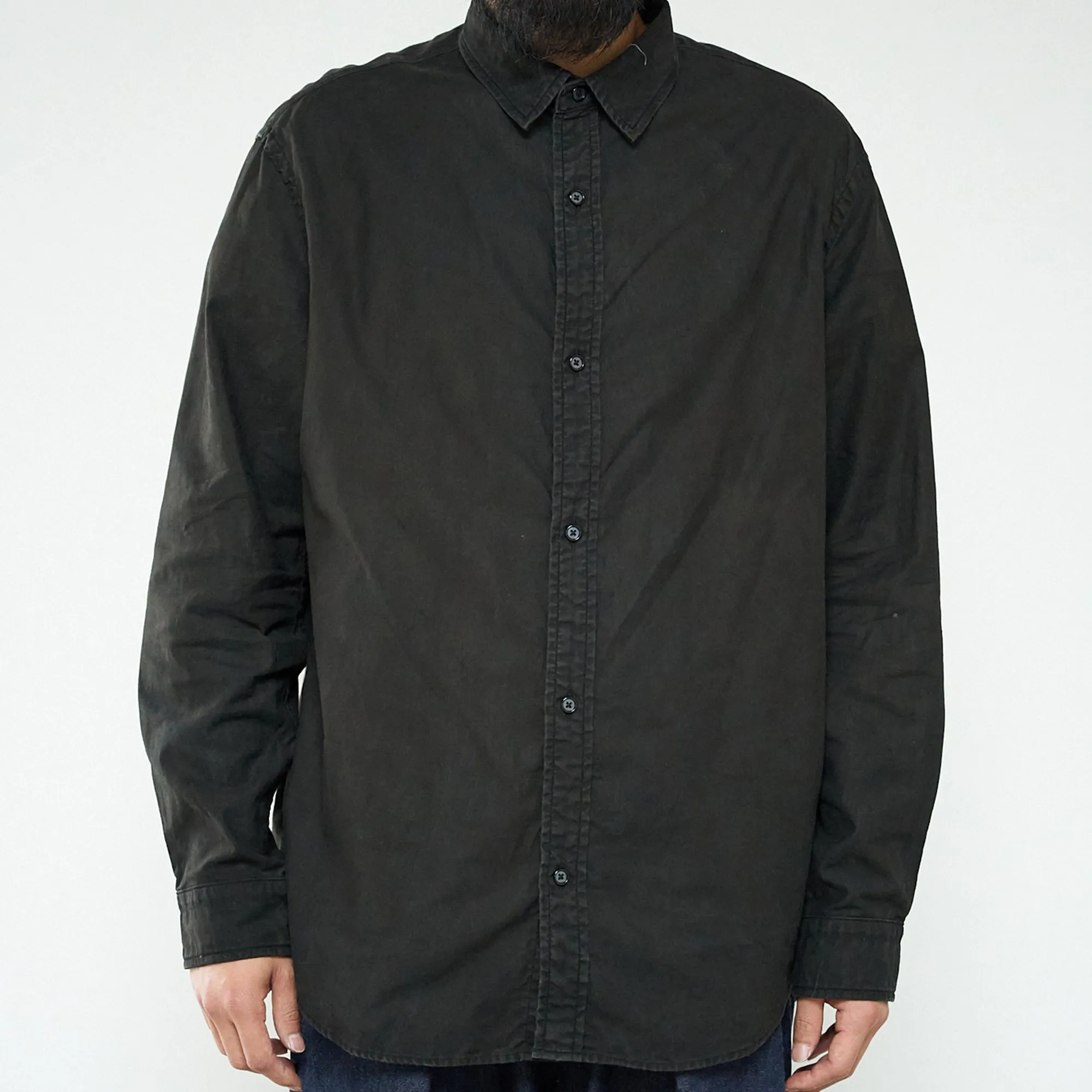Regular Collar Shirt-Sumizome Dark- sold by Kuon