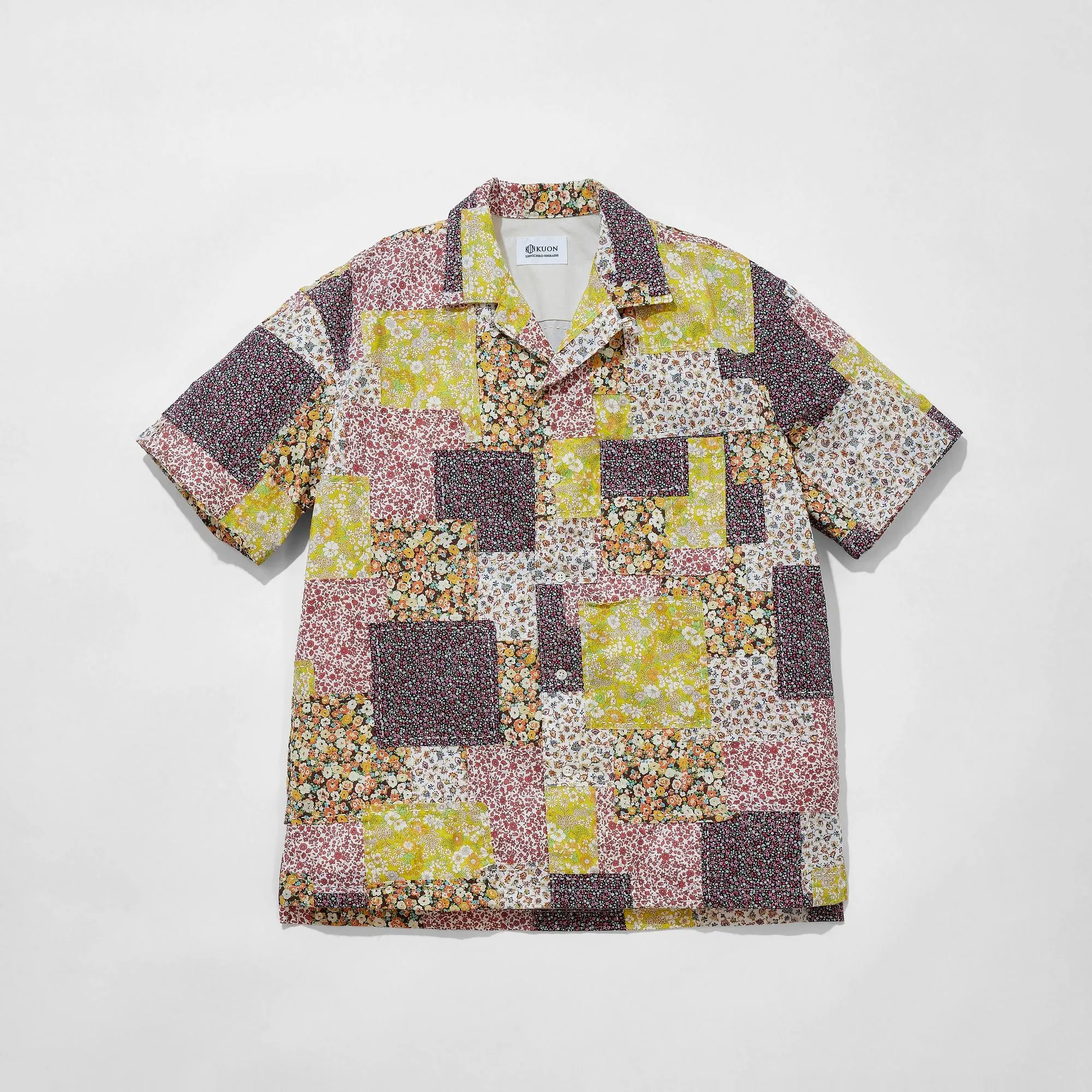 Floral Patchwork Camp Collar Shirt sold by Kuon