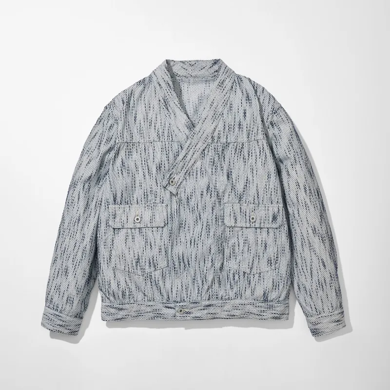 Aizome Sashiko Kimono Trucker Jacket sold by Kuon