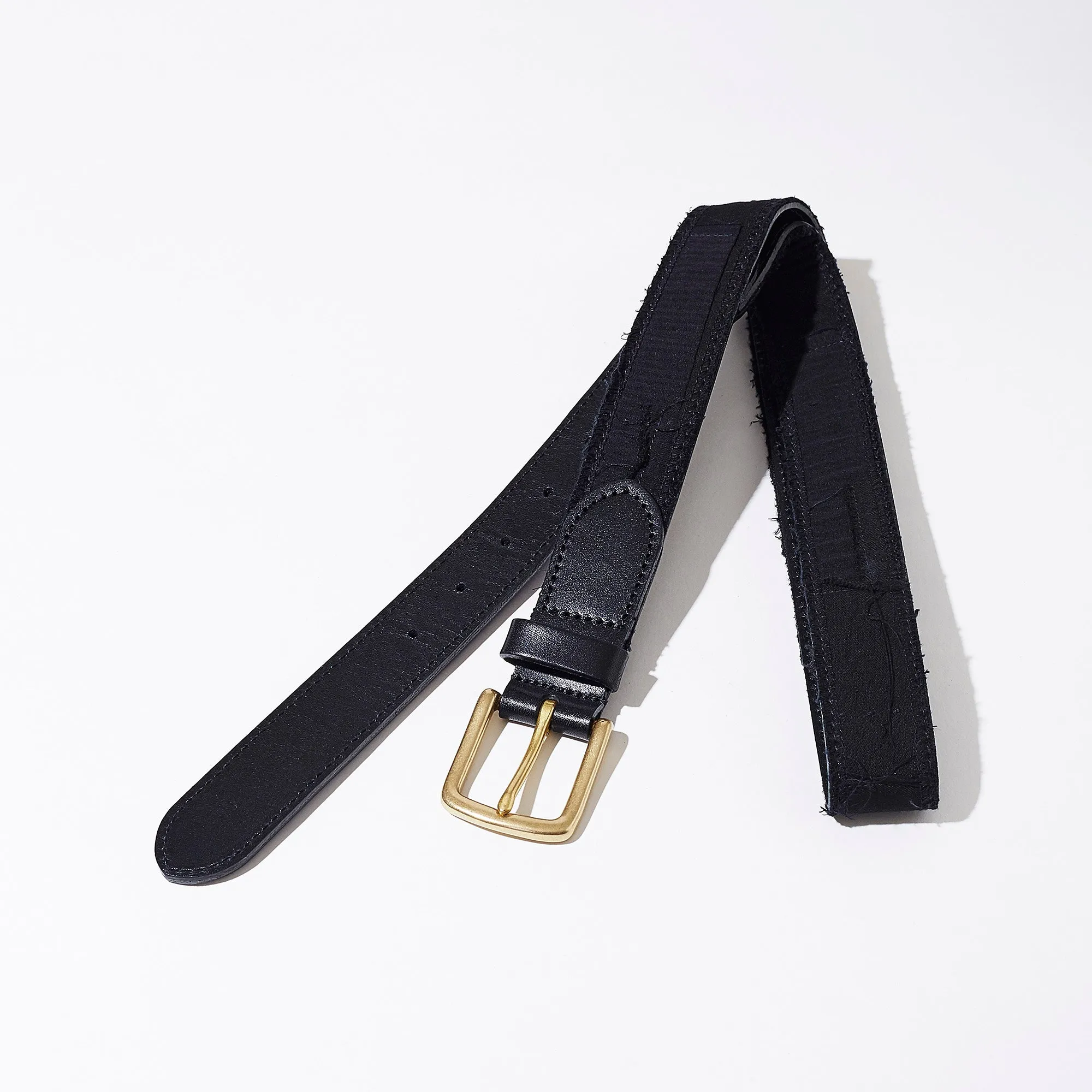 Leather Belt -UPCYCLED BORO TYPE02- sold by Kuon