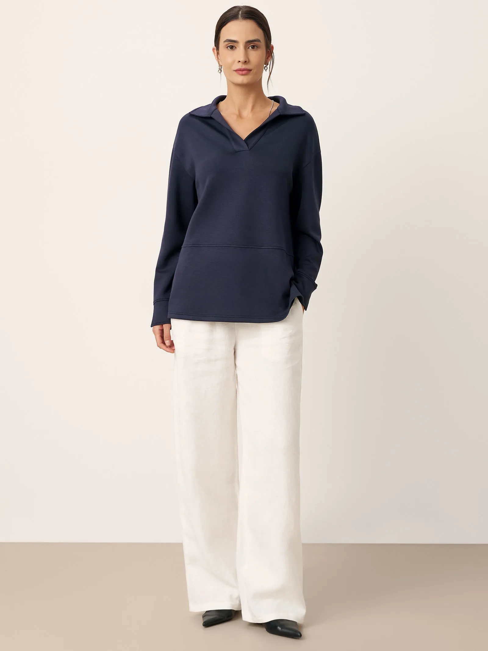 Split Hem Long Sleeve Top FAY sold by Lintico product image thumbnail 4