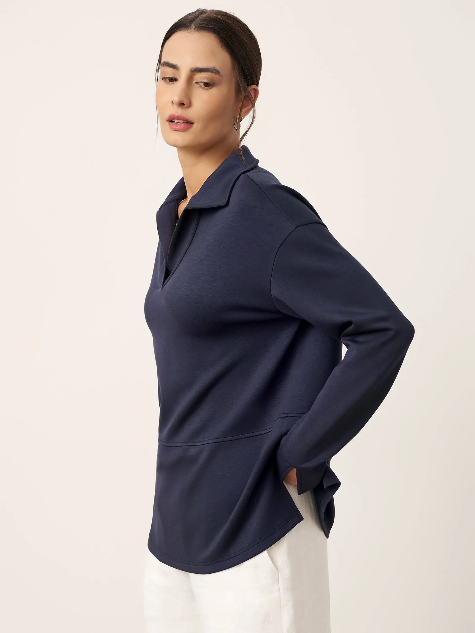 Split Hem Long Sleeve Top FAY sold by Lintico product image thumbnail 2