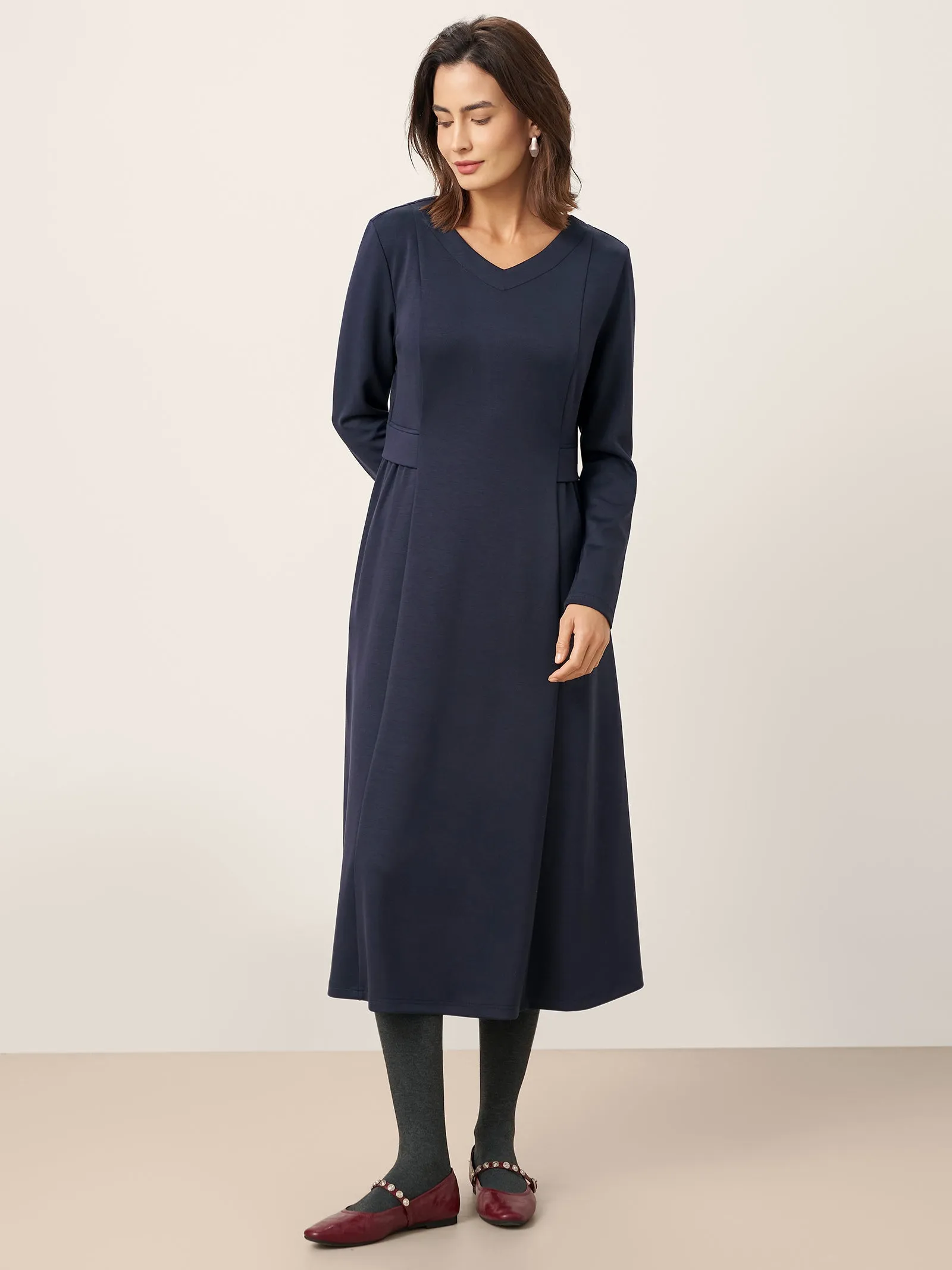 Pleated Waist Midi Dress BEATRICE sold by Lintico product image thumbnail 4