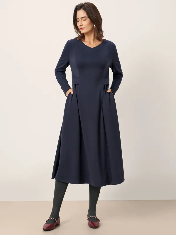 Pleated Waist Midi Dress BEATRICE sold by Lintico