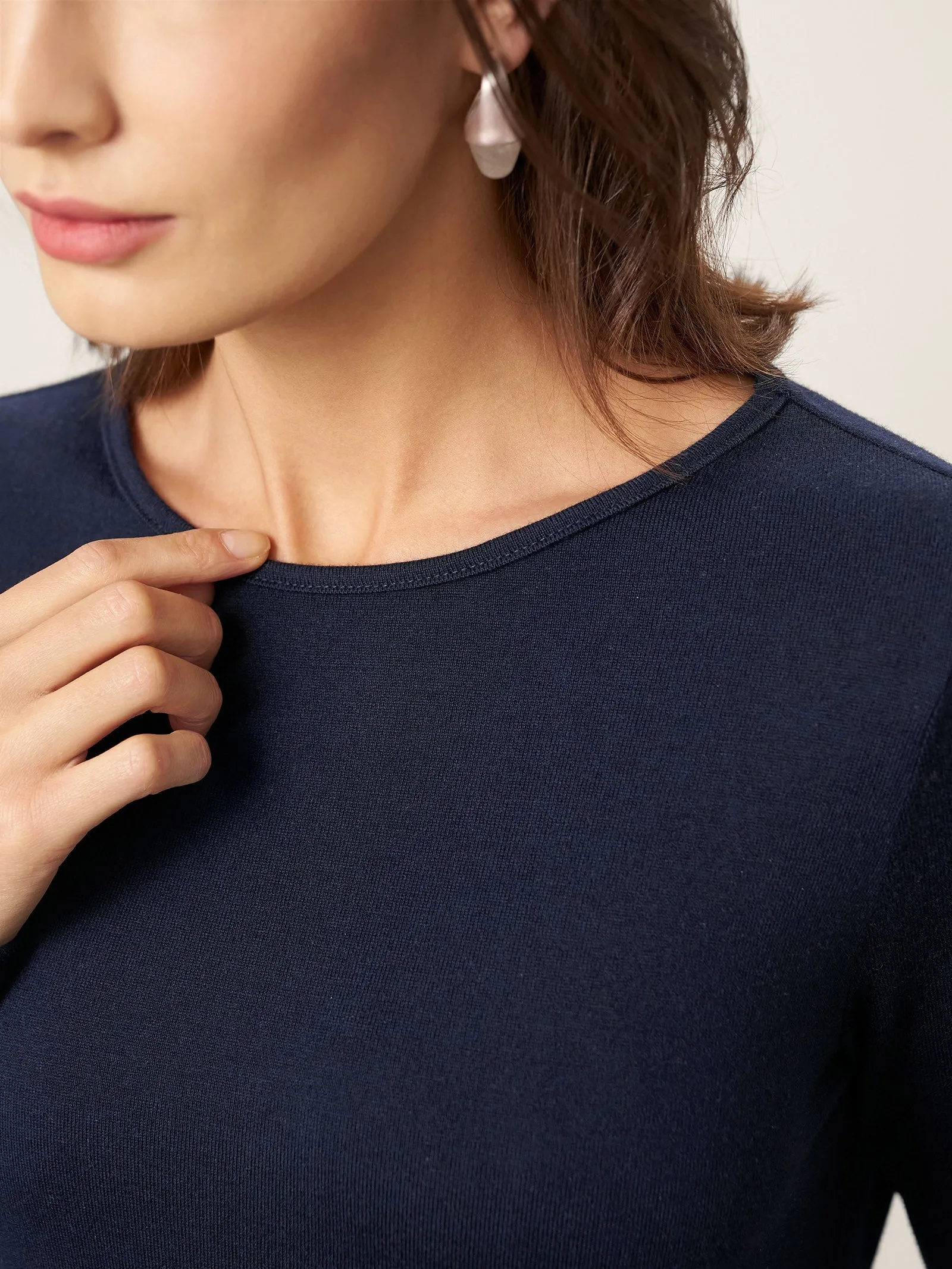 Wool Asymmetric Curved-Cut Maxi Dress CALLIE sold by Lintico product image thumbnail 4