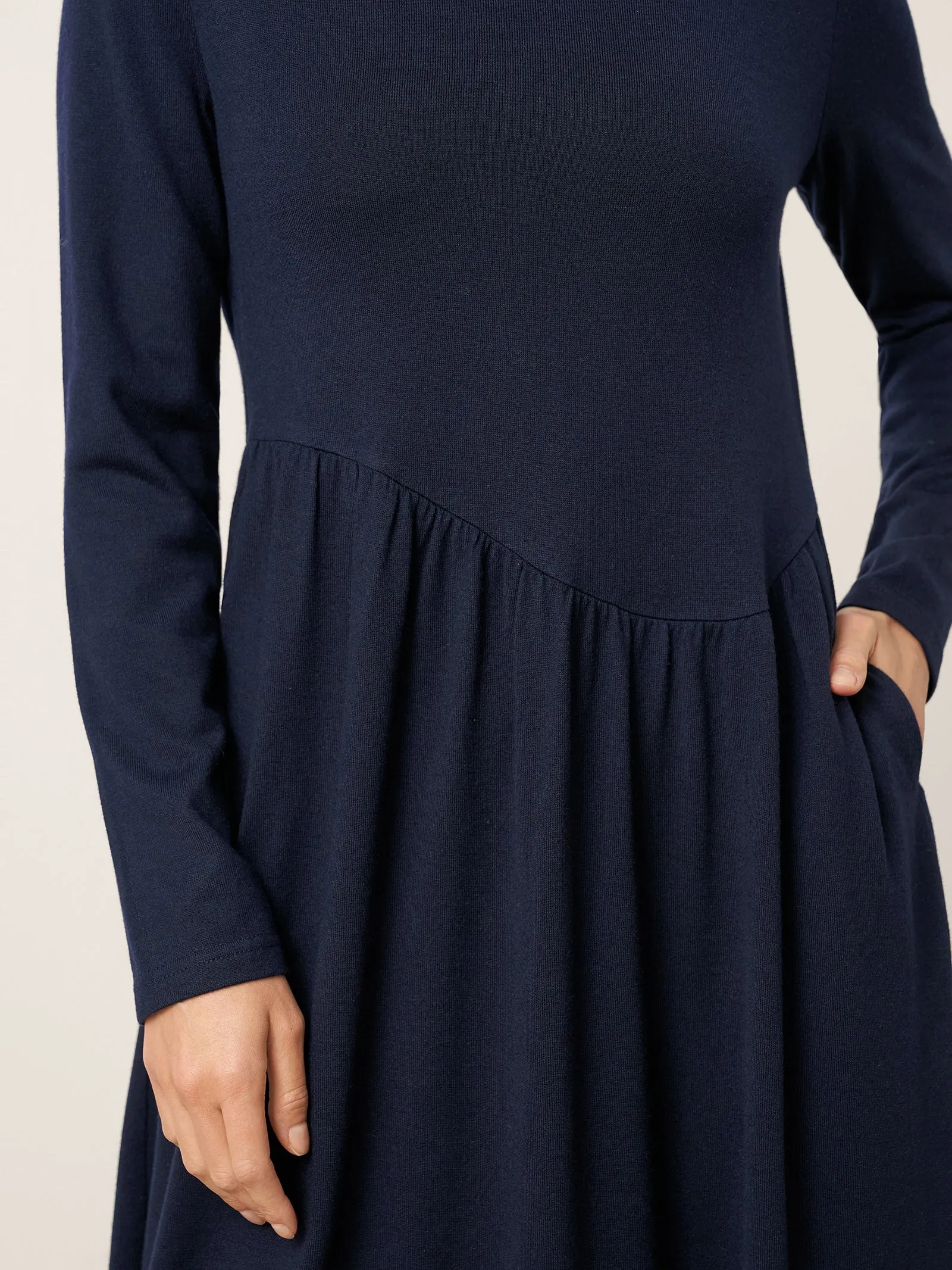 Wool Asymmetric Curved-Cut Maxi Dress CALLIE sold by Lintico product image thumbnail 5