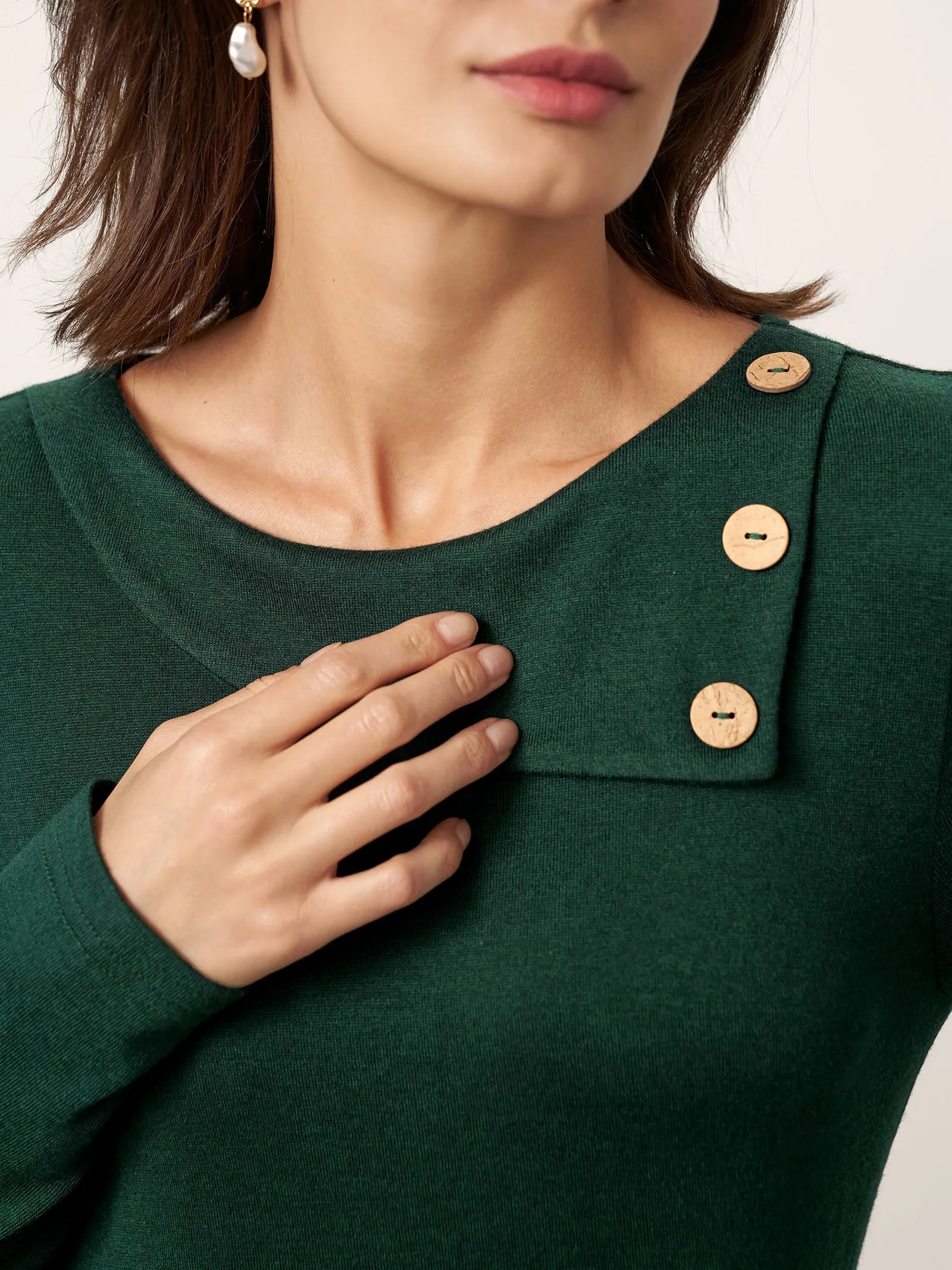 Wool Layered Neck Pleated Maxi Dress BILLIE sold by Lintico product image thumbnail 5