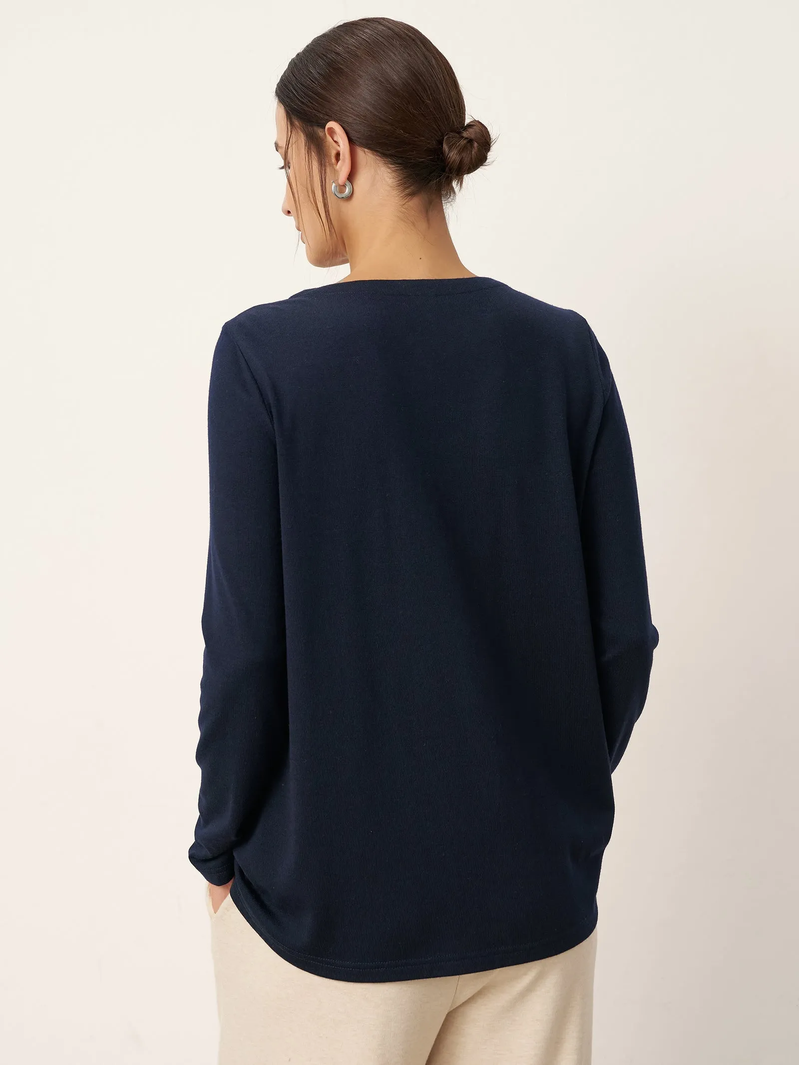 Wool Pleated Front Long Sleeve Top IVA sold by Lintico product image thumbnail 4