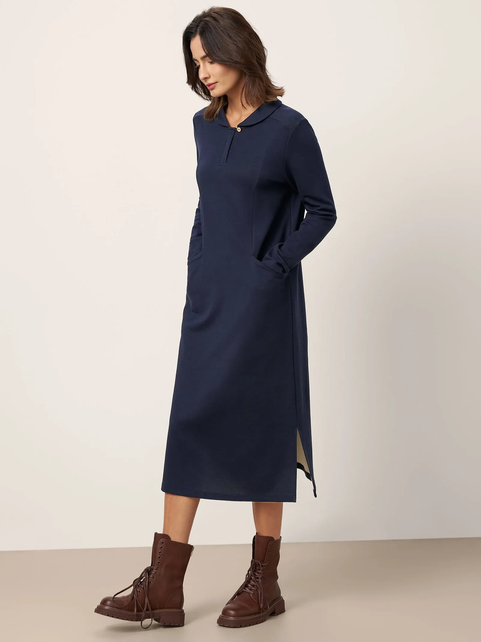 Cotton Collared Midi Dress ELYSE sold by Lintico product image thumbnail 2