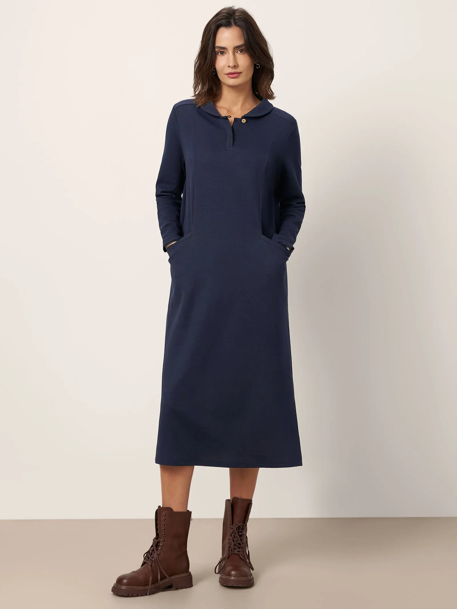 Cotton Collared Midi Dress ELYSE sold by Lintico